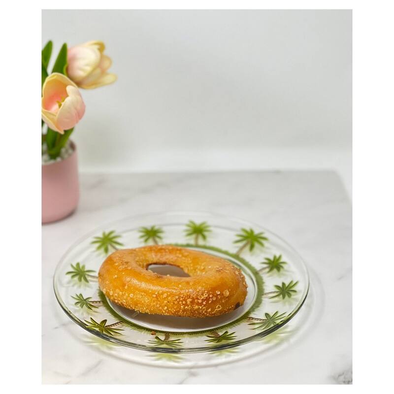 Palm Tree Design 9" Acrylic Dinner Plates Set of 4, Crystal Clear